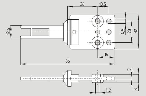 带分离式操动件的安全开关操作件 -> EX-AZ 3350-B1