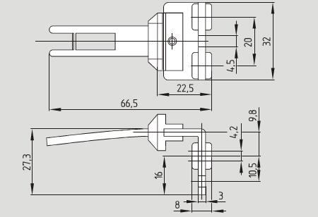 带分离式操动件的安全开关操作件 -> EX-AZ 3350-B5R