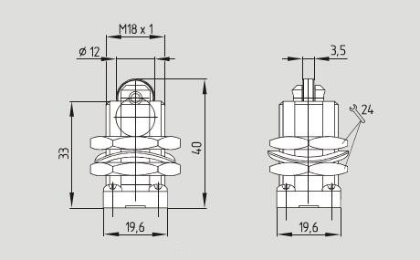 EX-235滚轮直杆中心安装安全位置开关 -> EX-T4R 235-20ZH-3D