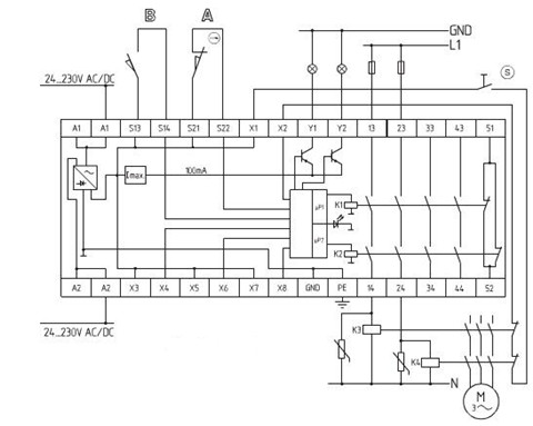 电机和非接触式开关的监控 AES 2535