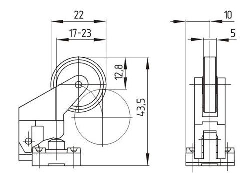 255金属外壳滚轮摇臂角度限位开关 ZK4 255-11Z