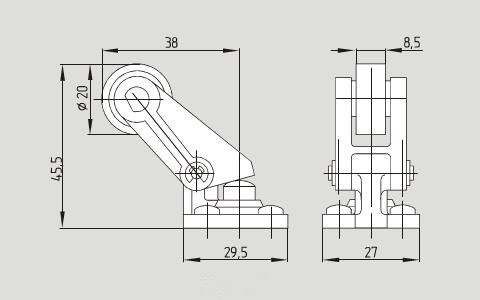 336热塑外壳滚轮摇臂角度限位开关 Z3K 336-02Z