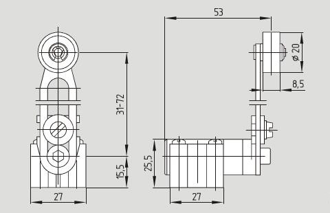 355金属外壳滚轮摇臂限位开关 Z4V7H 355-11Z