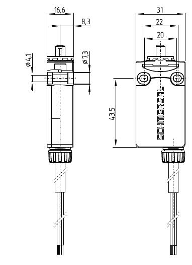 PS116热塑外壳直杆限位开关 PS116-T11-L200-S200